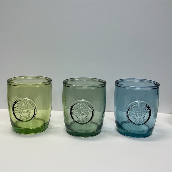 4 - 100% Authentic Recycled Glass Old Fashioned Green Low Ball Glasses - Picture 7 of 9